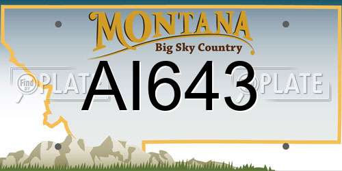 AI643 Montana License Plate
