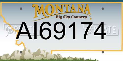AI69174 Montana License Plate
