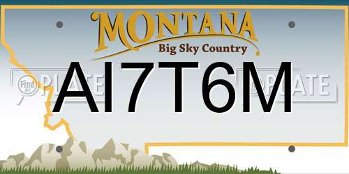 AI7T6M Montana License Plate