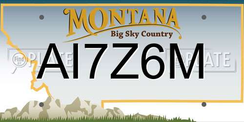 AI7Z6M Montana License Plate