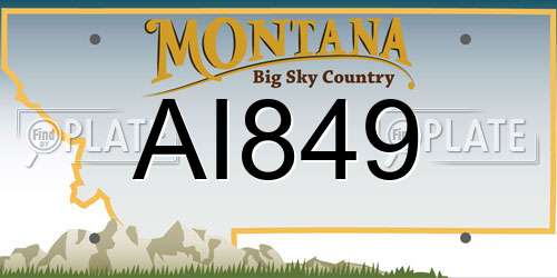 AI849 Montana License Plate