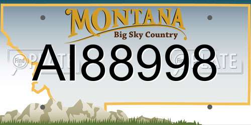 AI88998 Montana License Plate