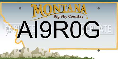 AI9R0G Montana License Plate