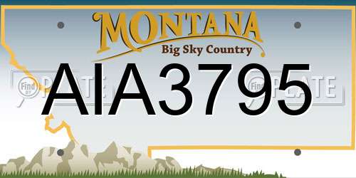 AIA3795 Montana License Plate