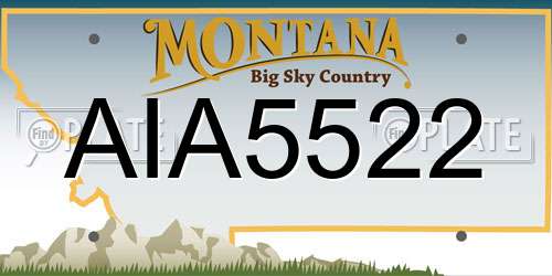 AIA5522 Montana License Plate