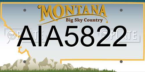 AIA5822 Montana License Plate