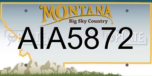 AIA5872 Montana License Plate