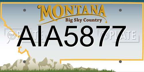 AIA5877 Montana License Plate