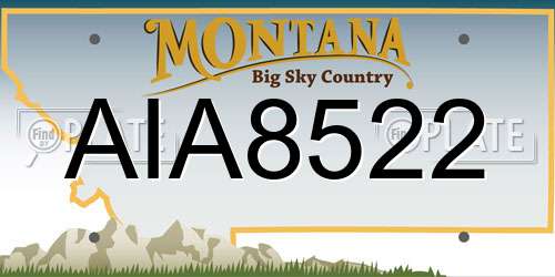 AIA8522 Montana License Plate