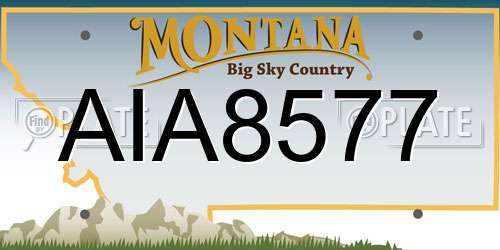 AIA8577 Montana License Plate