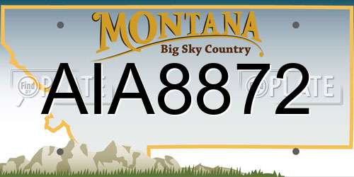 AIA8872 Montana License Plate