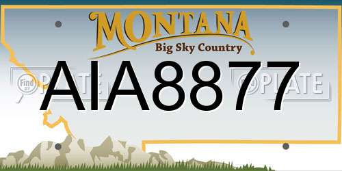 AIA8877 Montana License Plate