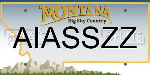 AIASSZZ Montana License Plate