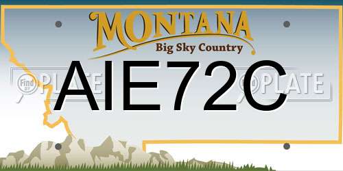 AIE72C Montana License Plate