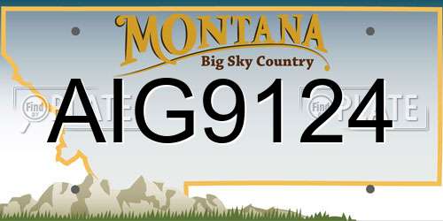 AIG9124 Montana License Plate