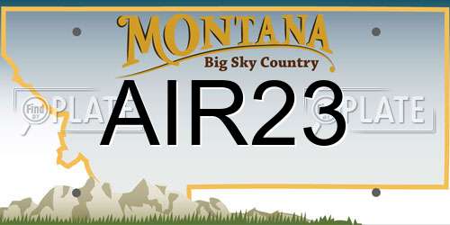 AIR23 Montana License Plate