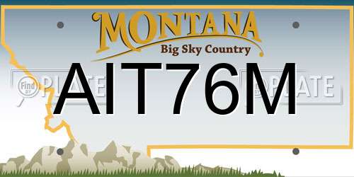 AIT76M Montana License Plate