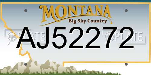 AJ52272 Montana License Plate