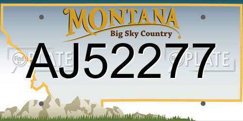 AJ52277 Montana License Plate