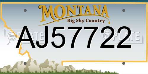 AJ57722 Montana License Plate