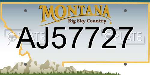 AJ57727 Montana License Plate