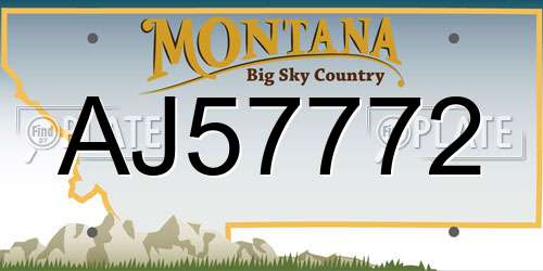 AJ57772 Montana License Plate