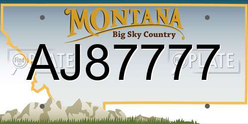 AJ87777 Montana License Plate