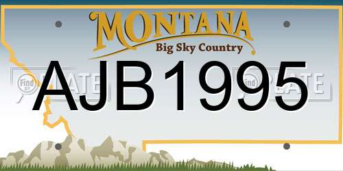 AJB1995 Montana License Plate
