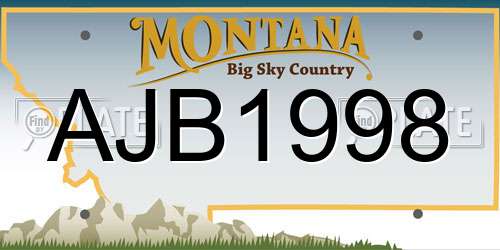 AJB1998 Montana License Plate