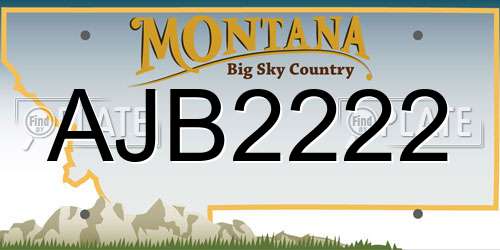 AJB2222 Montana License Plate