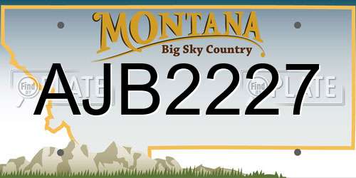 AJB2227 Montana License Plate