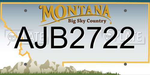 AJB2722 Montana License Plate