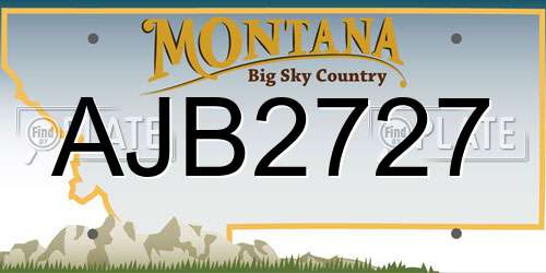 AJB2727 Montana License Plate