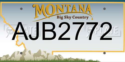 AJB2772 Montana License Plate