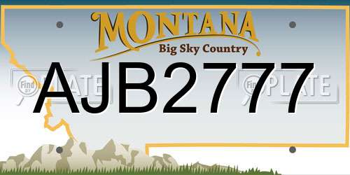 AJB2777 Montana License Plate