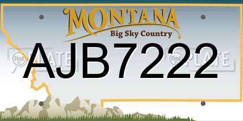 AJB7222 Montana License Plate