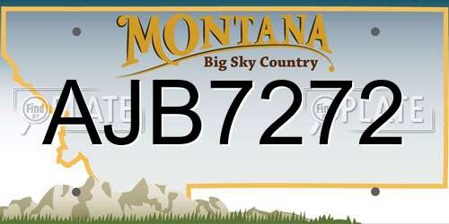 AJB7272 Montana License Plate