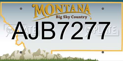 AJB7277 Montana License Plate