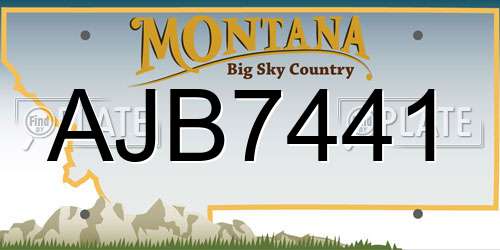 AJB7441 Montana License Plate