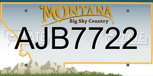 AJB7722 Montana License Plate