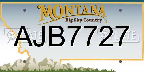 AJB7727 Montana License Plate