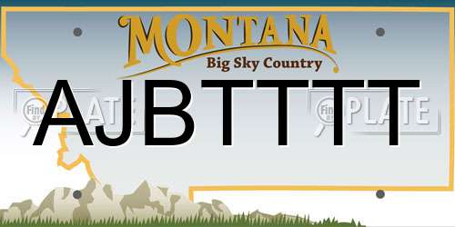 AJBTTTT Montana License Plate