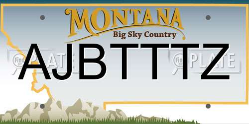 AJBTTTZ Montana License Plate