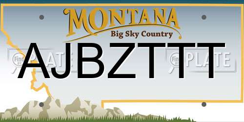 AJBZTTT Montana License Plate