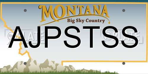 AJPSTSS Montana License Plate