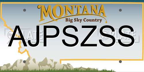 AJPSZSS Montana License Plate