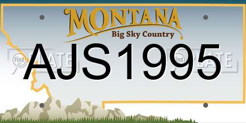 AJS1995 Montana License Plate