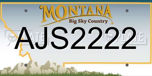 AJS2222 Montana License Plate