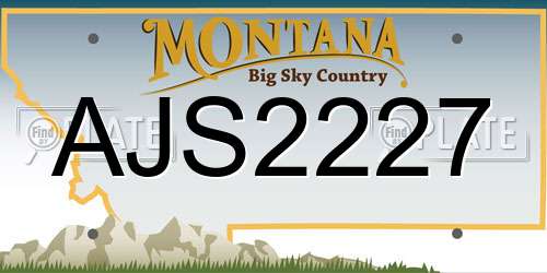 AJS2227 Montana License Plate