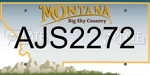 AJS2272 Montana License Plate